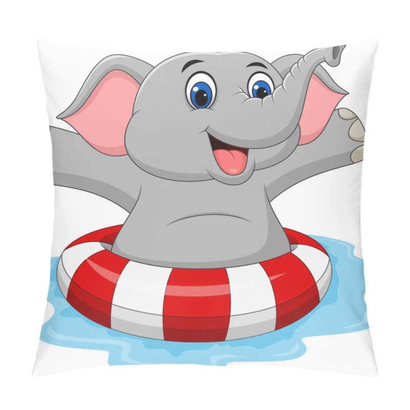 Personality  Cartoon Elephant With Inflatable Ring Pillow Covers