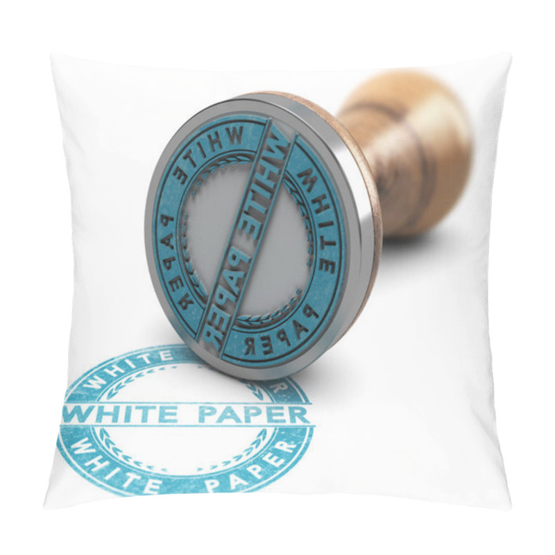 Personality  White Paper Document, Rubber Stamp Over White Background Pillow Covers