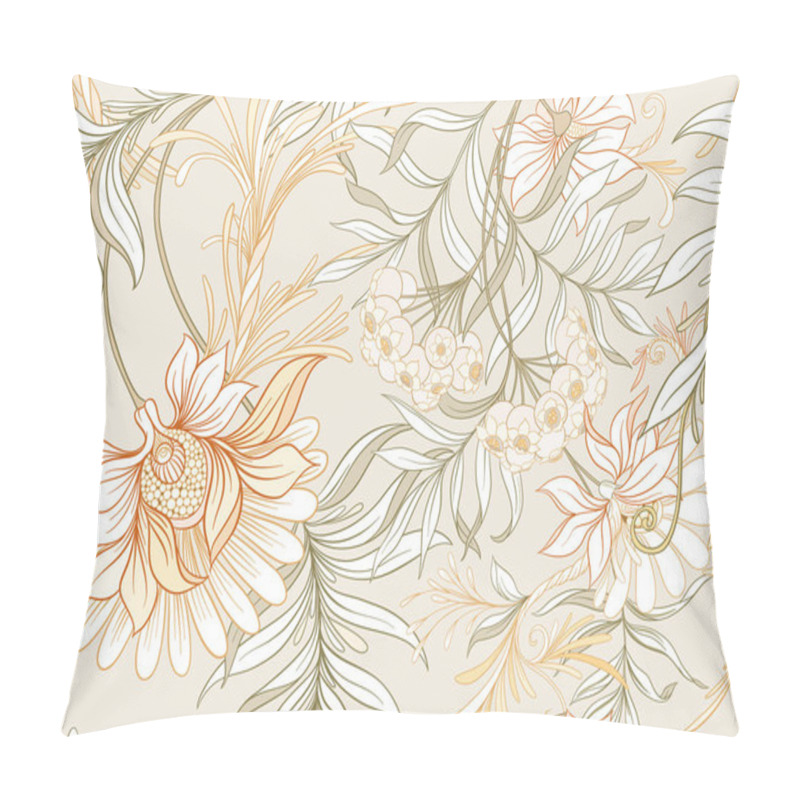 Personality  Seamless Pattern, Background With Decorative Flowers Pillow Covers