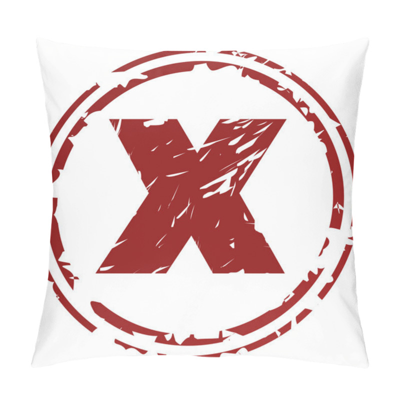 Personality  Red Cross Mark Stamp Or Seal, Isolated On White Background. Pillow Covers