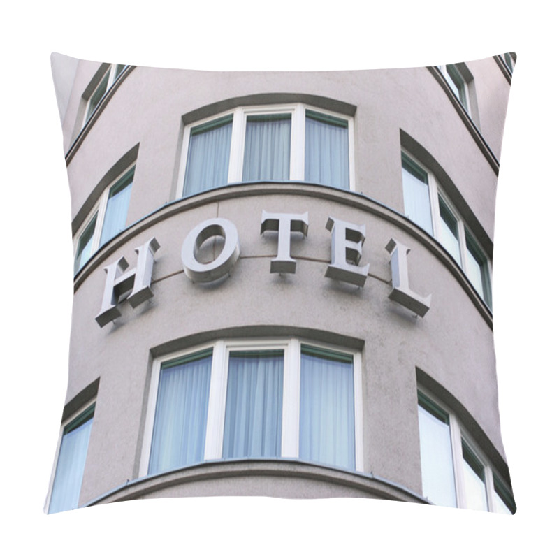 Personality  Hotel Sign In Exterior View Pillow Covers