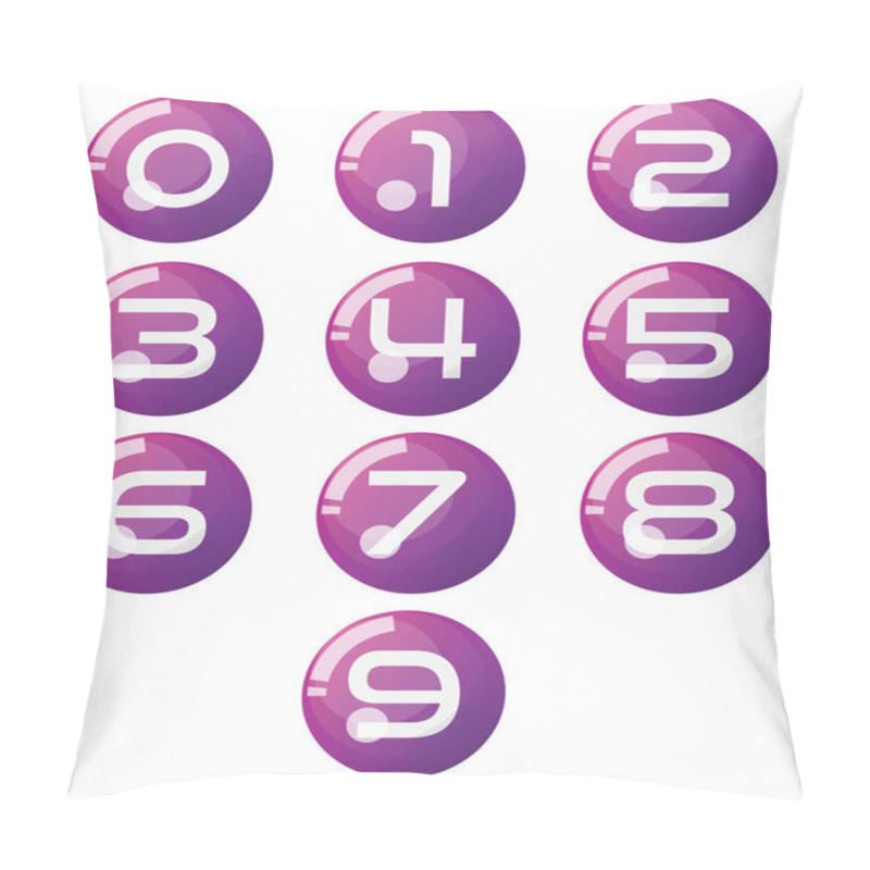 Personality  Vector Of Number Zero To Nine With Realistic 3d Balls, Set Of Number. Pillow Covers