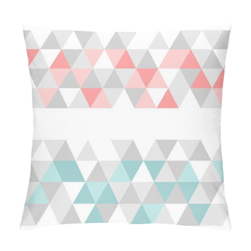 Personality  Colorful Tile Vector Background Or Pattern Illustration. Grey, Pink And Mint Green Pastel Triangle Geometric Wallpaper Pillow Covers