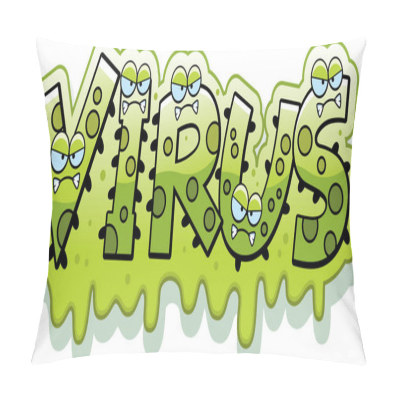 Personality  Cartoon Slimy Virus Text Pillow Covers