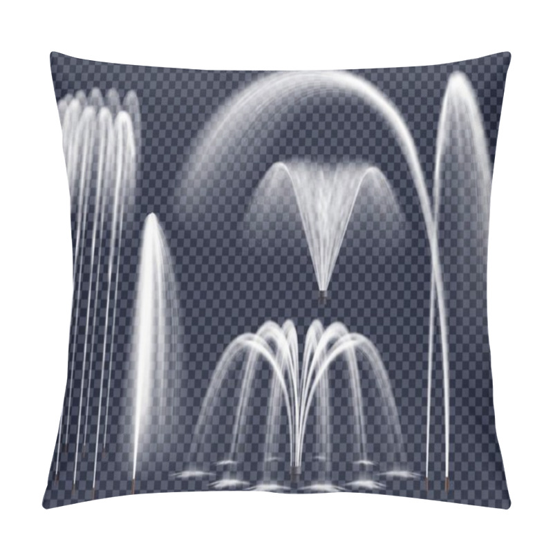 Personality  Realistic Fountains On Transparent Background Set Pillow Covers