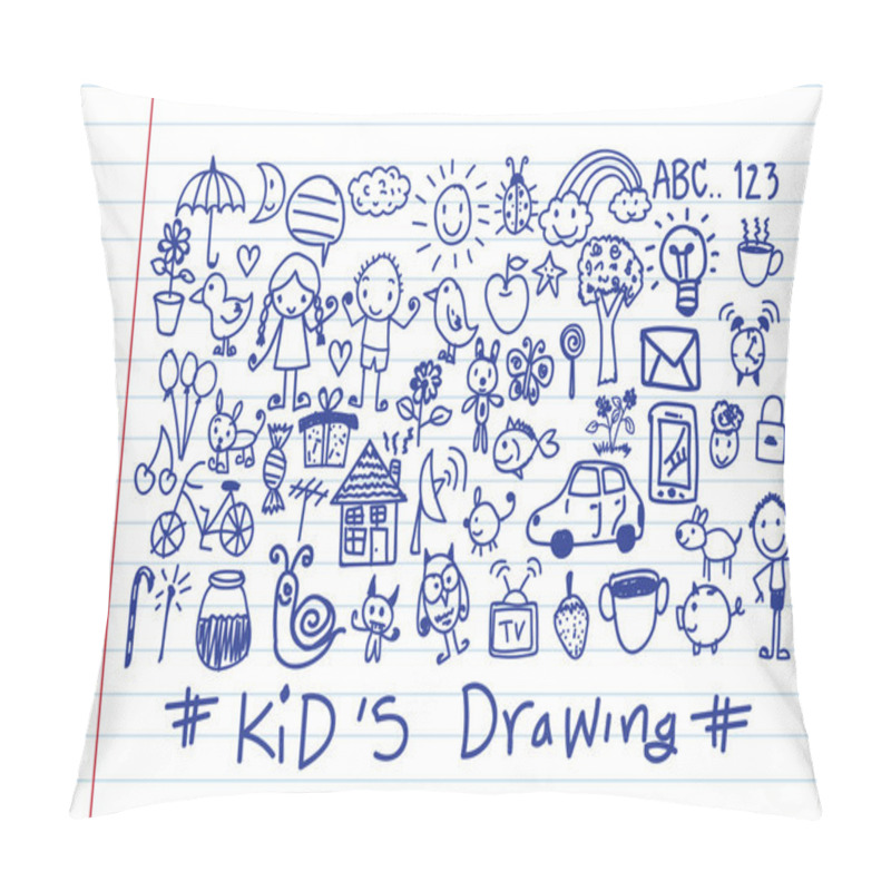 Personality  Kids And Children's Hand Drawings  Pillow Covers