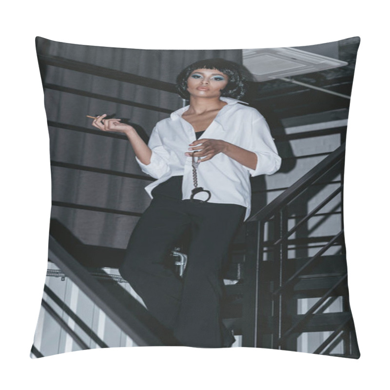 Personality  Woman With Cigarette In Hand Pillow Covers