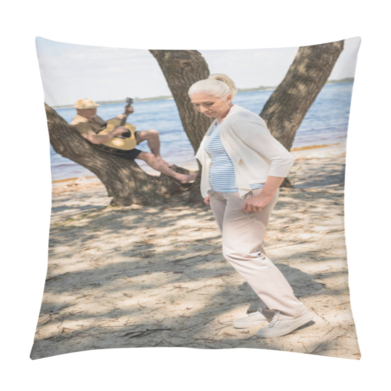 Personality  Senior Couple With Guitar  Pillow Covers