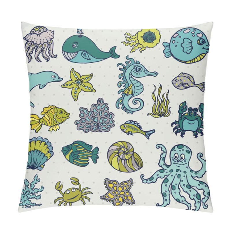 Personality  Summer Sea Life Creatures - Star, Fish, Shell, Crab - For Design Pillow Covers