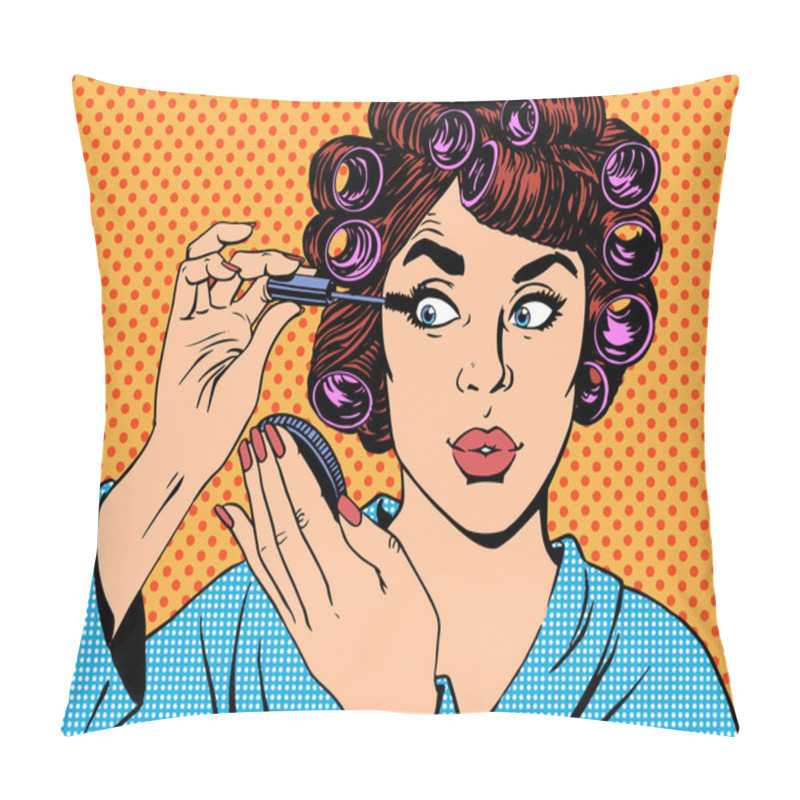 Personality  Woman Perms Makeup Hair Beauty Morning Pillow Covers