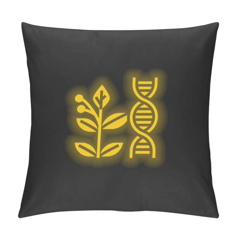 Personality  Biology Yellow Glowing Neon Icon Pillow Covers