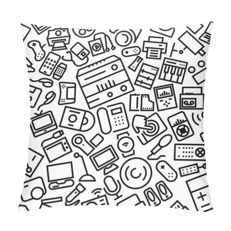 Personality  Gadgets Outline Icon Pattern Background Pillow Covers