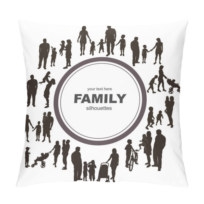 Personality  Frame With Family Silhouettes. Pillow Covers