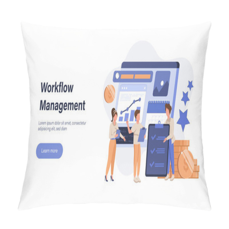 Personality  Business Management Abstract Concept Vector Illustration Set. Project Management, Workflow And Leadership, Waterfall And Agile, Development Team, Productivity Software, Coaching Abstract Metaphor Pillow Covers