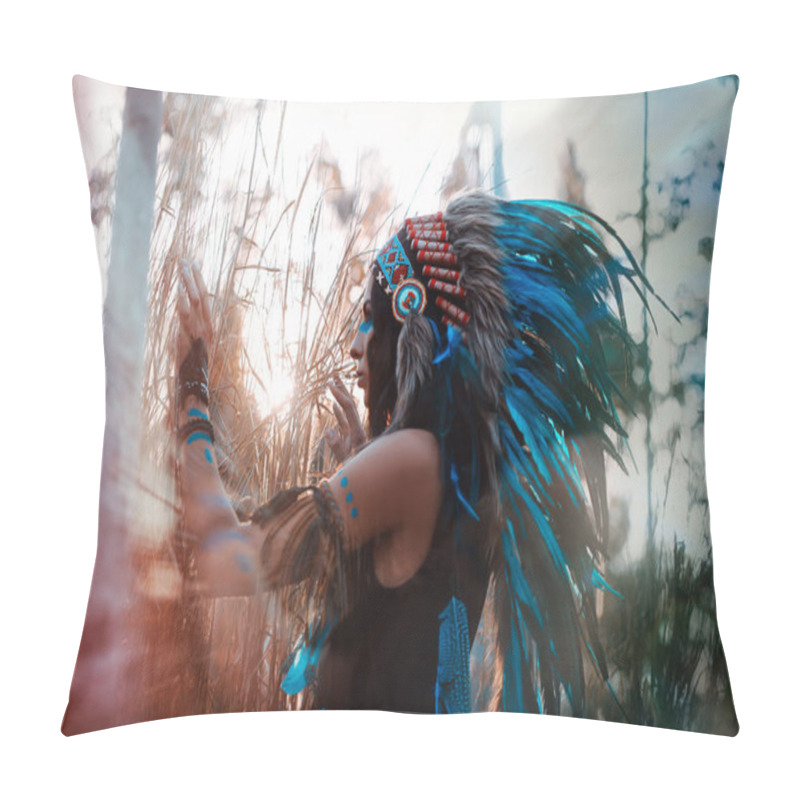 Personality  Indian Chef Woman Posing Outdoors Pillow Covers