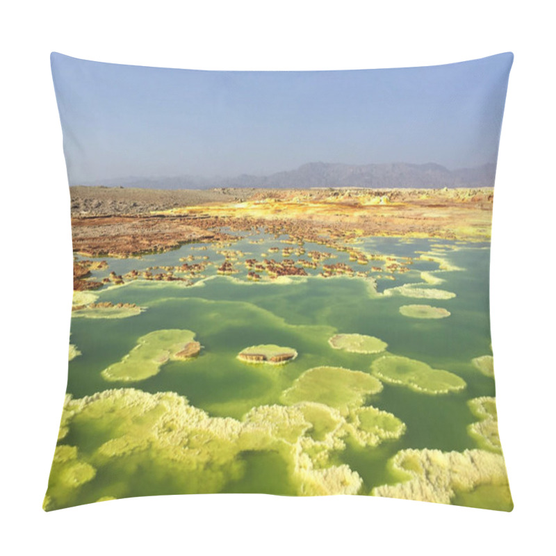 Personality  A Beautiful Shot Of Dallol Volcano Sulfur Ponds In Danakil Depression Pillow Covers