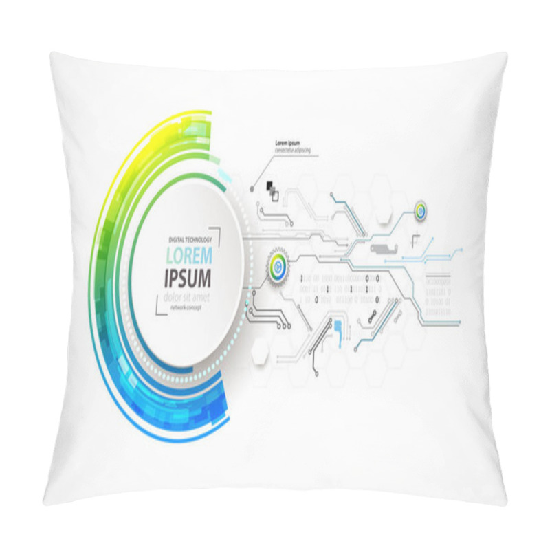 Personality  Vector Illustration, Hi-tech Digital Technology And Engineering Theme Pillow Covers