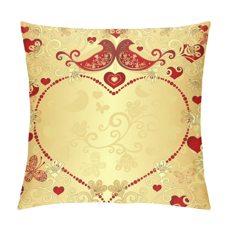 Personality  Gold Valentine Frame Pillow Covers