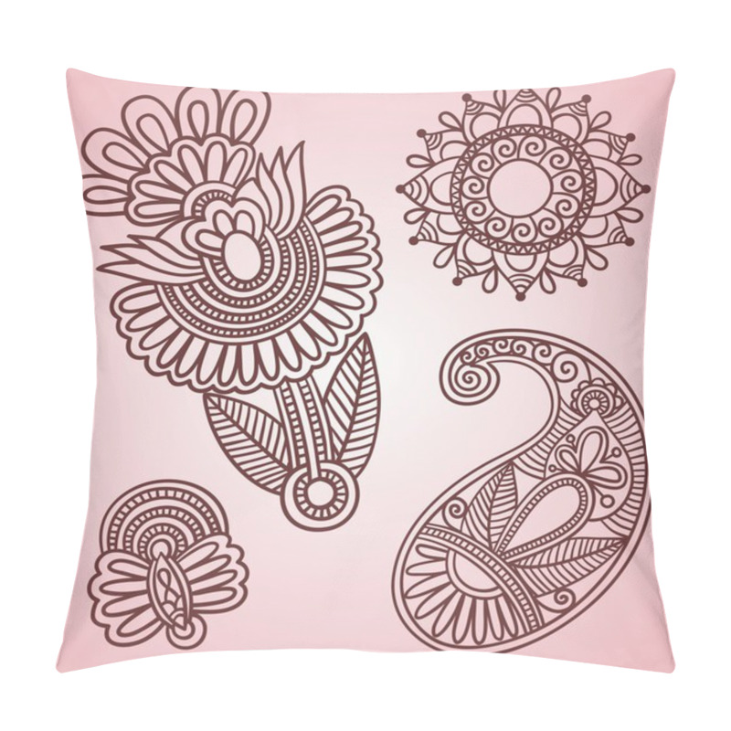 Personality  Flowers And Paisley Design Elements Pillow Covers