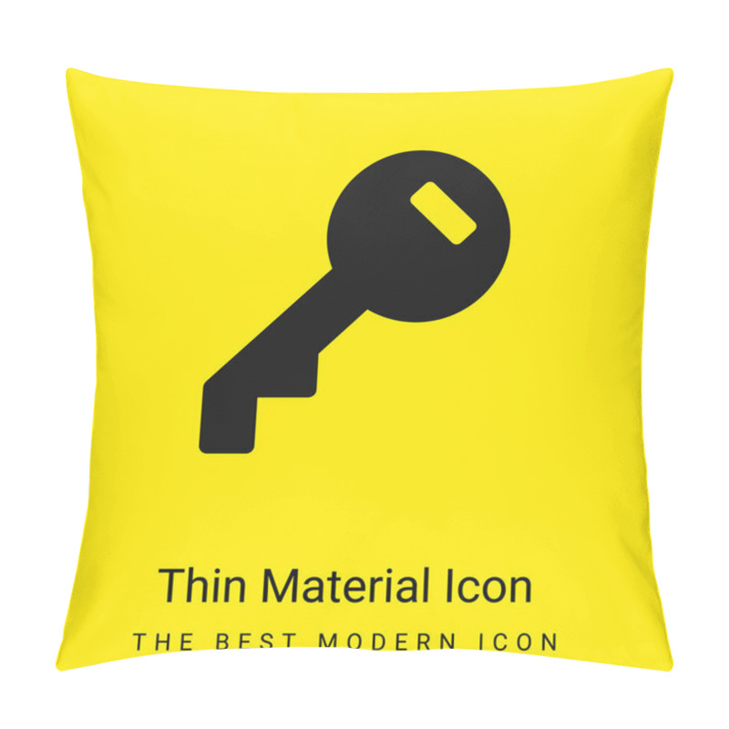 Personality  Access Key Filled Circular Tool Minimal Bright Yellow Material Icon Pillow Covers