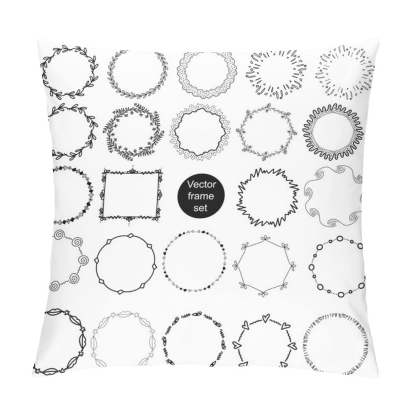 Personality  Abstract Doodle Frames Set. Isolated Abstract Hand Drawn Art On White Background. Pillow Covers