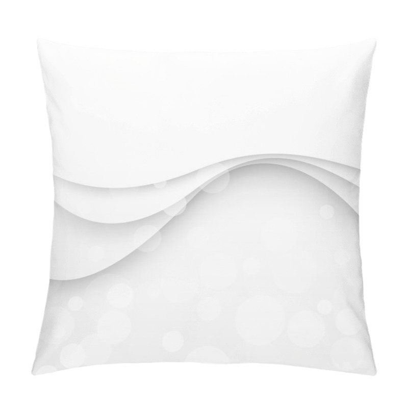 Personality  Abstract White Waves - Data Stream Concept. Vector Illustration Pillow Covers