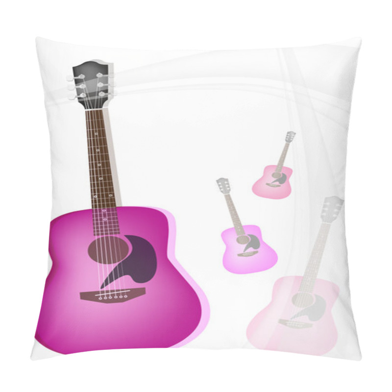 Personality  A Pink Guitar On Modern Elegance Background Pillow Covers