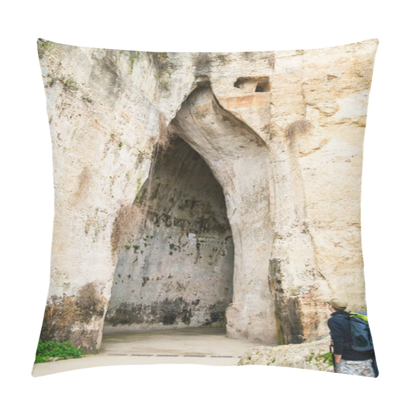 Personality  Ear of Dionysius, Syracuse, Sicily pillow covers