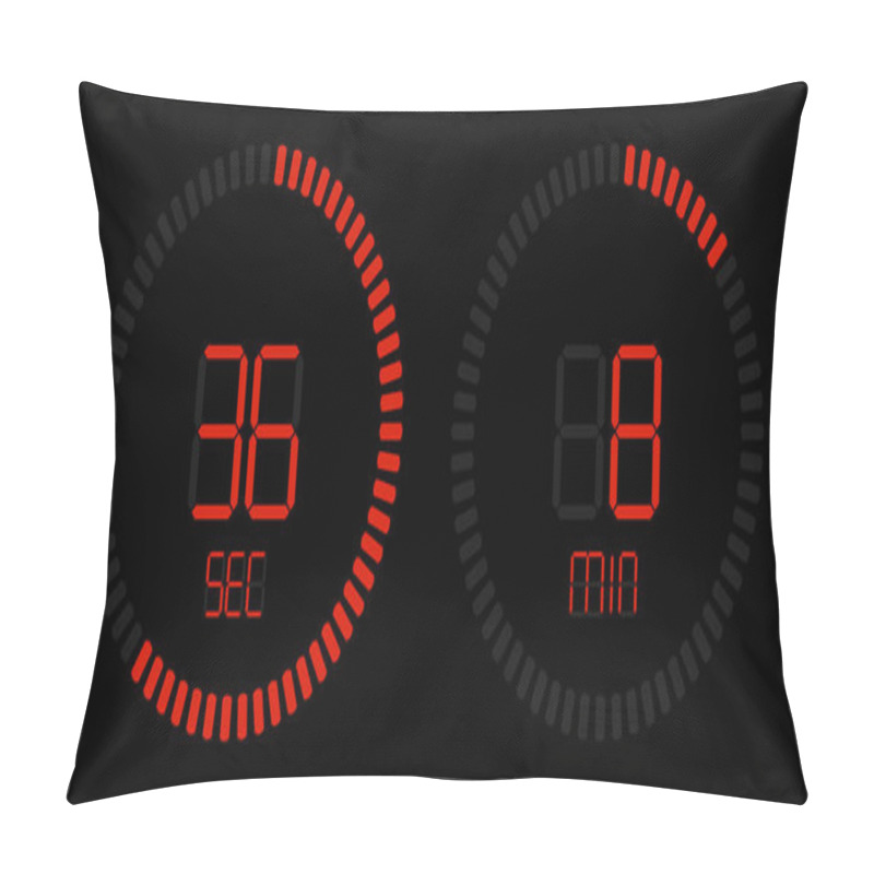 Personality  Stopwatch Digital Red Countdown Timer Pillow Covers