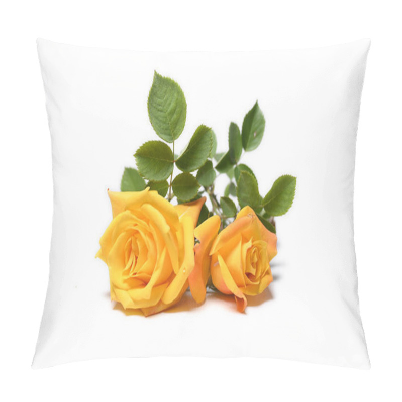 Personality  Yellow Rose Isolated On White Background  Pillow Covers