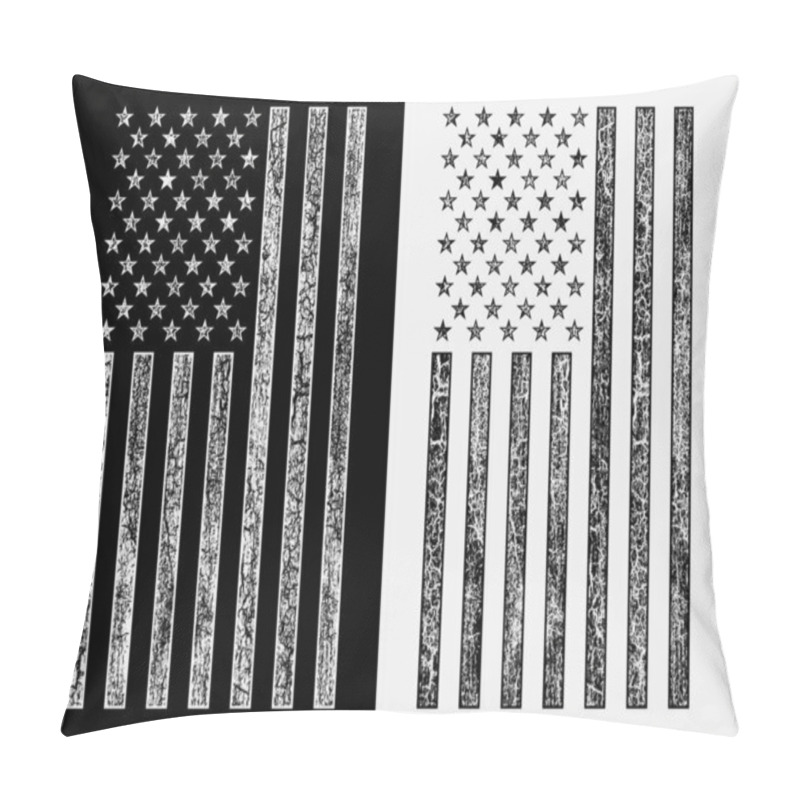 Personality  Grunge White USA Flag, Wallpaper, Background, Stock Vector Design. Pillow Covers