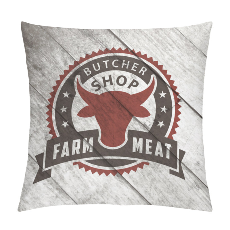 Personality  Logo Template Of Butchery Or Meat Shop  Pillow Covers