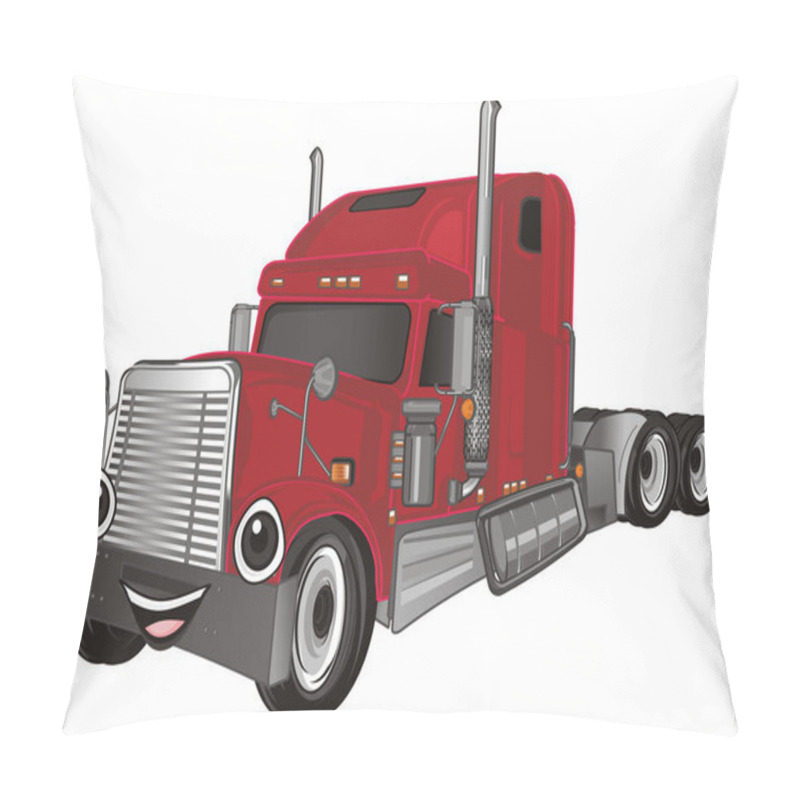 Personality  Smiling American Trailer On A White Background Pillow Covers