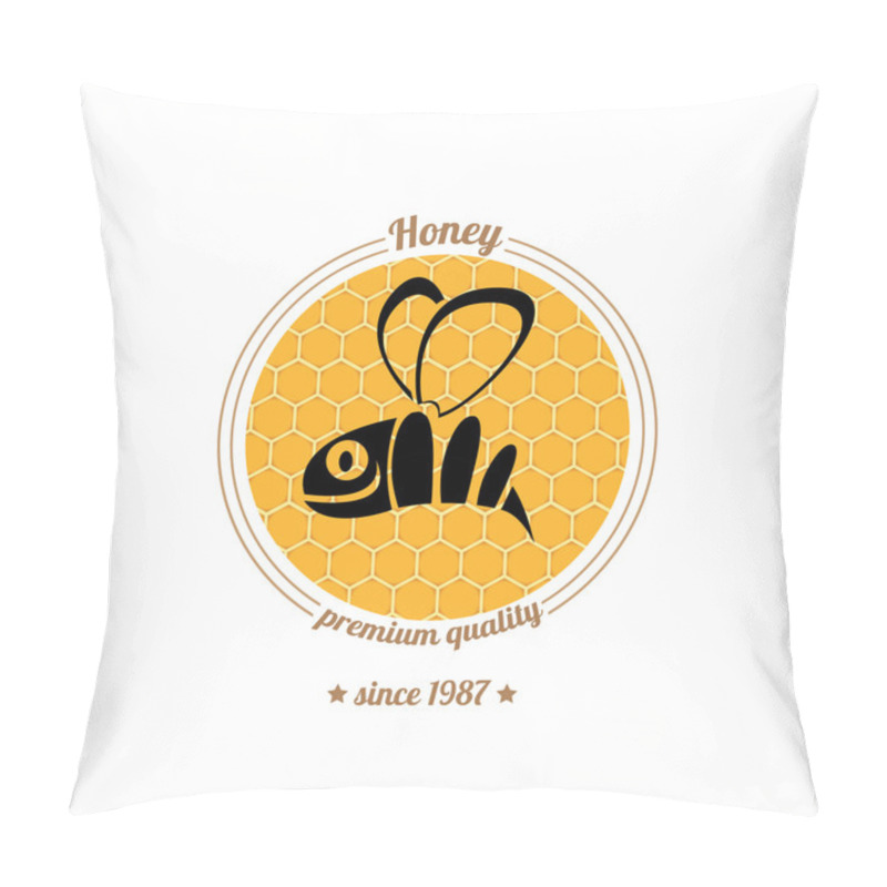 Personality  Vector  Bee Icon On Honey Comb Background Pillow Covers