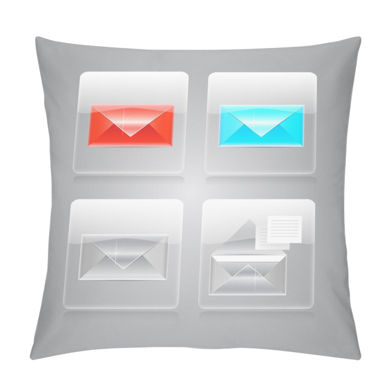 Personality  Vector Envelopes Icon Set Pillow Covers