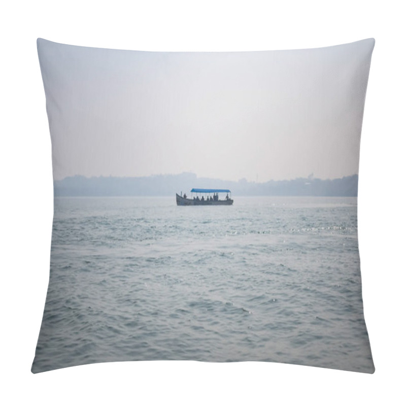 Personality  Amazing View Of Arabian Sea During The Day Time In Goa, India, Ocean View From Wooden Boats Pillow Covers