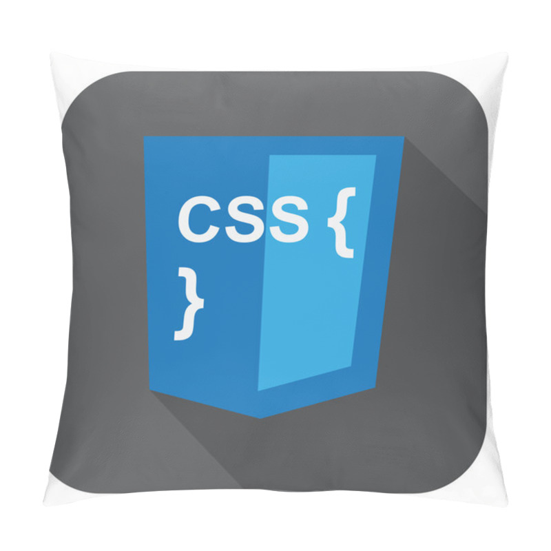 Personality  Vector Illustration Of Blue Shield With Css Style And Curves On Pillow Covers