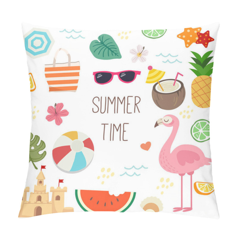 Personality  The Collection Of Summer Time Set. The Cute Flamingo Pineapple C Pillow Covers