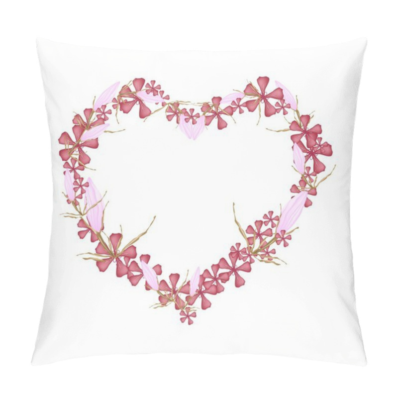 Personality  Geranium And Equiphyllum Flowers In Heart Shape Pillow Covers