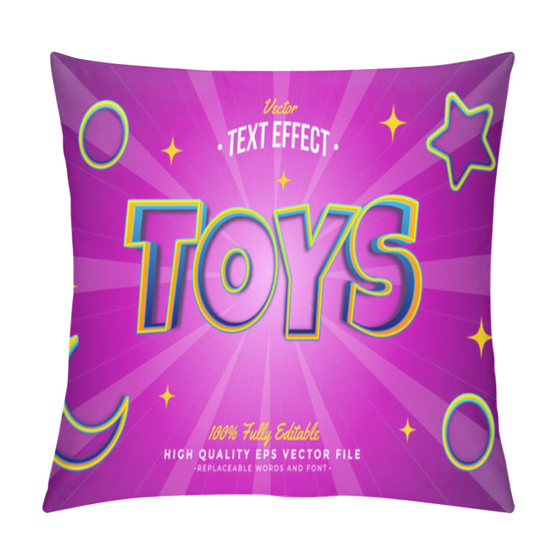 Personality  Toys Text Effect 3D Editable Font Background Pink Pillow Covers