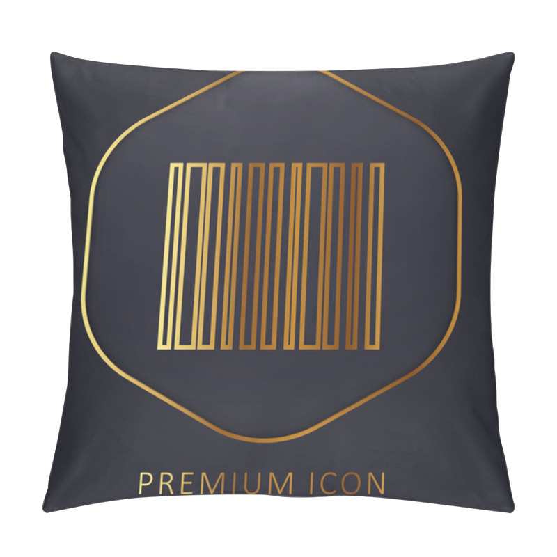 Personality  Bar Code Golden Line Premium Logo Or Icon Pillow Covers