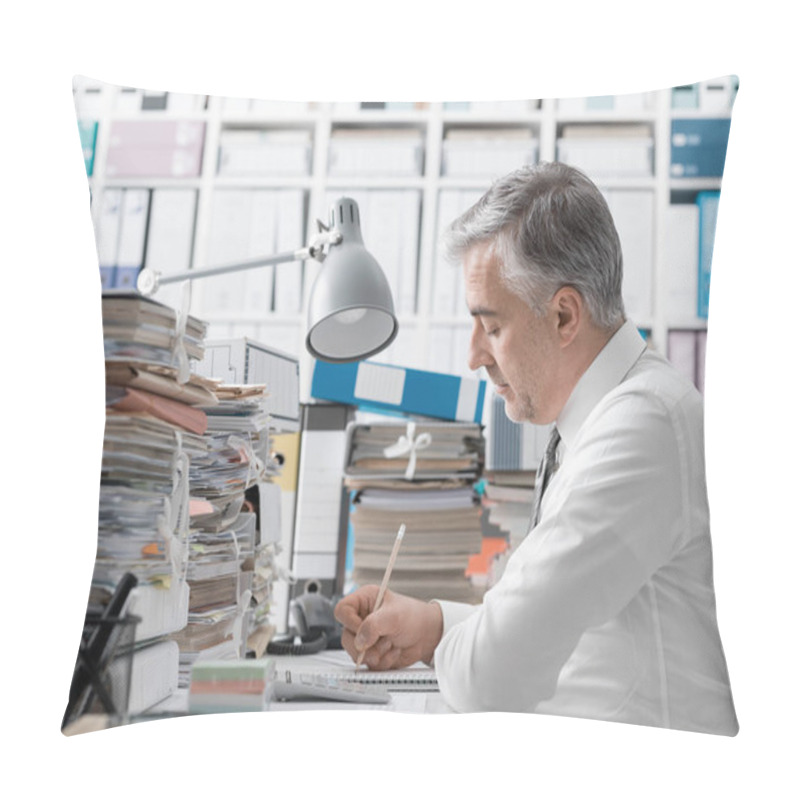 Personality  Businessman Working In Office Pillow Covers