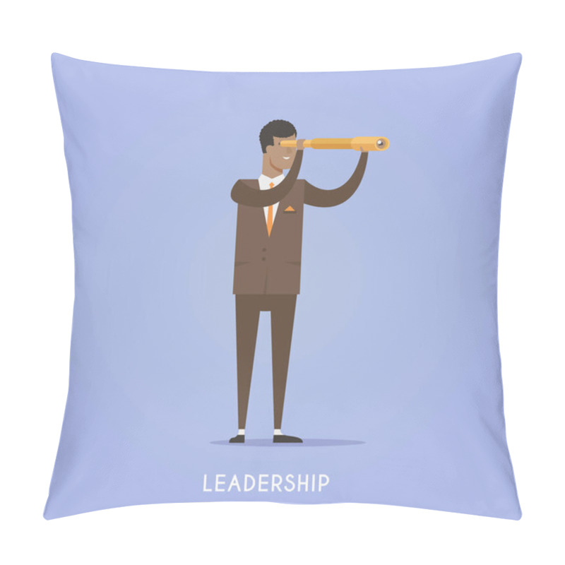 Personality  Vector Illustration On The Theme: Startup, Team, Teamwork, Business Planning Success Leadership Pillow Covers