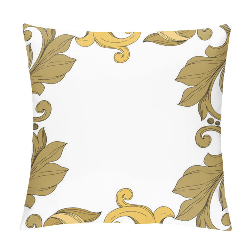 Personality  Vector Golden Monogram Floral Ornament. Black And White Engraved Ink Art. Frame Border Ornament Square. Pillow Covers