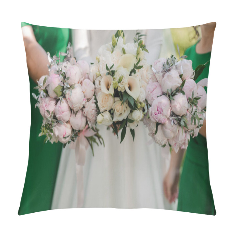 Personality  Elegant Floral Bouquets At A Wedding Ceremony. Pillow Covers