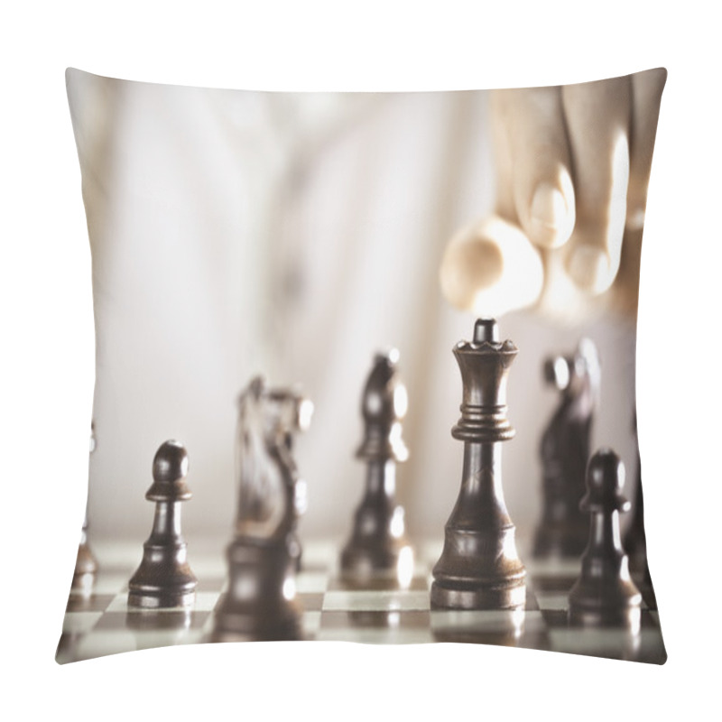 Personality  Chess Player With Copy Space Pillow Covers