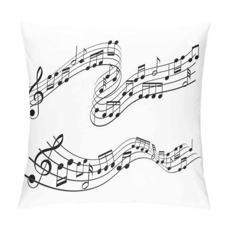 Personality  Abstract Background With Music Notes Design Pillow Covers