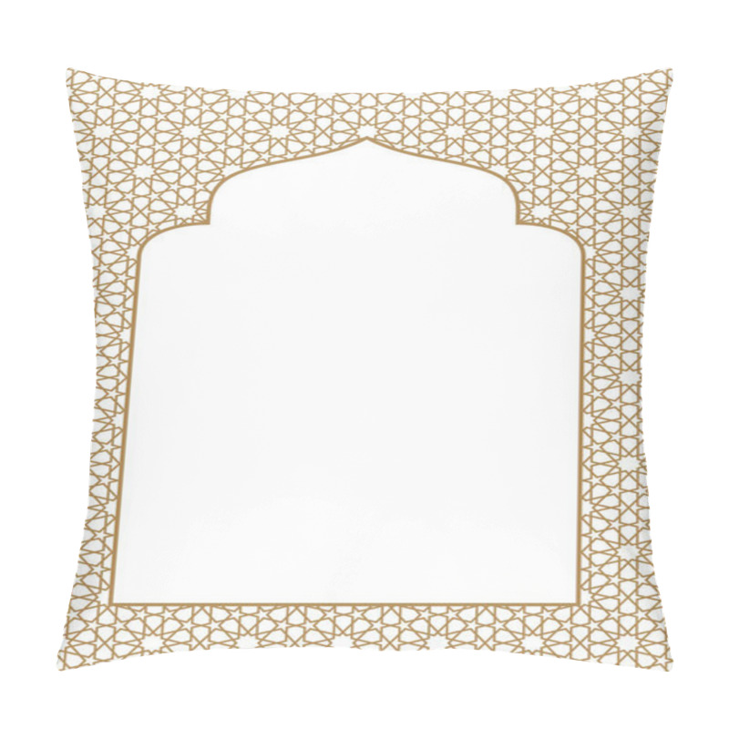 Personality  Rectangular Frame With Traditional Arabic Ornament For Invitation Card.Proportion A4. Pillow Covers