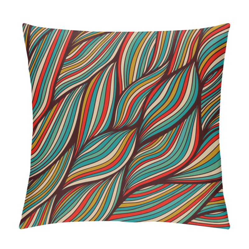 Personality  Vector Hand-drawn Waves Texture, Wavy Background. Backdrop Templ Pillow Covers