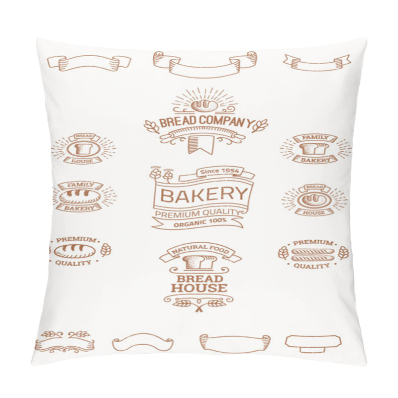 Personality  Retro Set Label Of Bread Bakery Pillow Covers